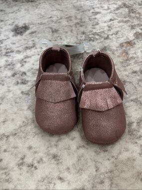 Cat & Jack Metallic Rose Moccasin Baby Shoes